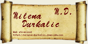Milena Durkalić vizit kartica